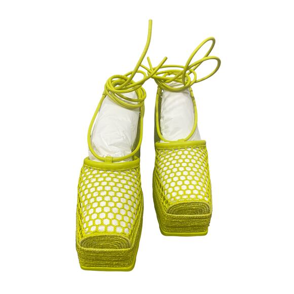 Bottega Veneta Stretch Mesh Wedge Sandal Green 39 - Picture 2 of 10